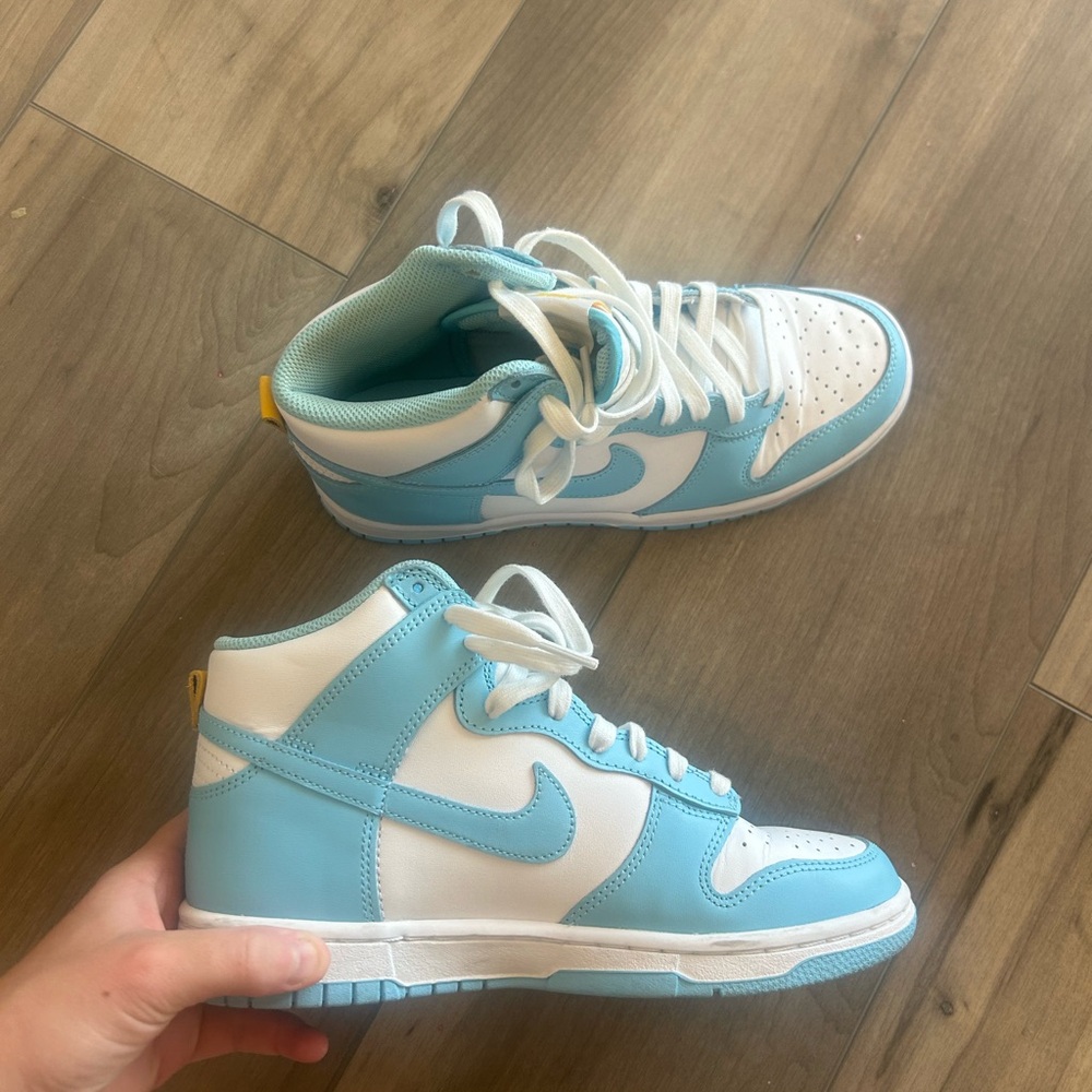 Jordan Blue and White High-Top Sneakers